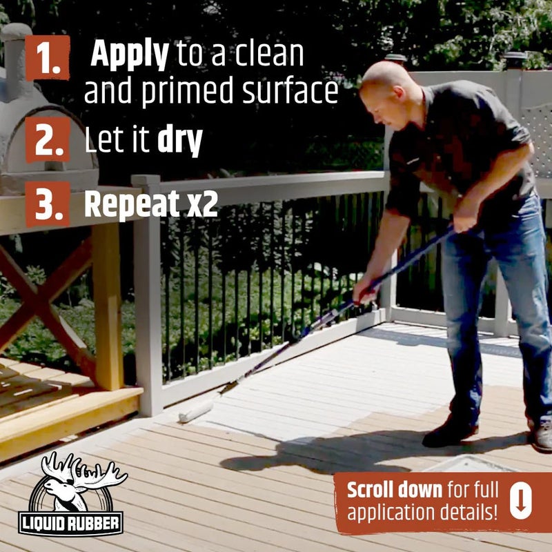 Liquid Rubber Cool Foot Deck Coating - Solar Protection Paint, Reduces Surface Temperatures by Up to 35%, Multi-Surface Cooling Decking Sealant, Waterproof, Durable Membrane, Pale Brown, 1 Gallon - Image 5